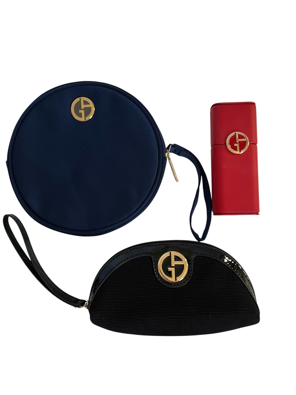 Giorgio Armani Beauty 3-Piece Luxury Cosmetic Bag & Vanity Organizer Bundle
